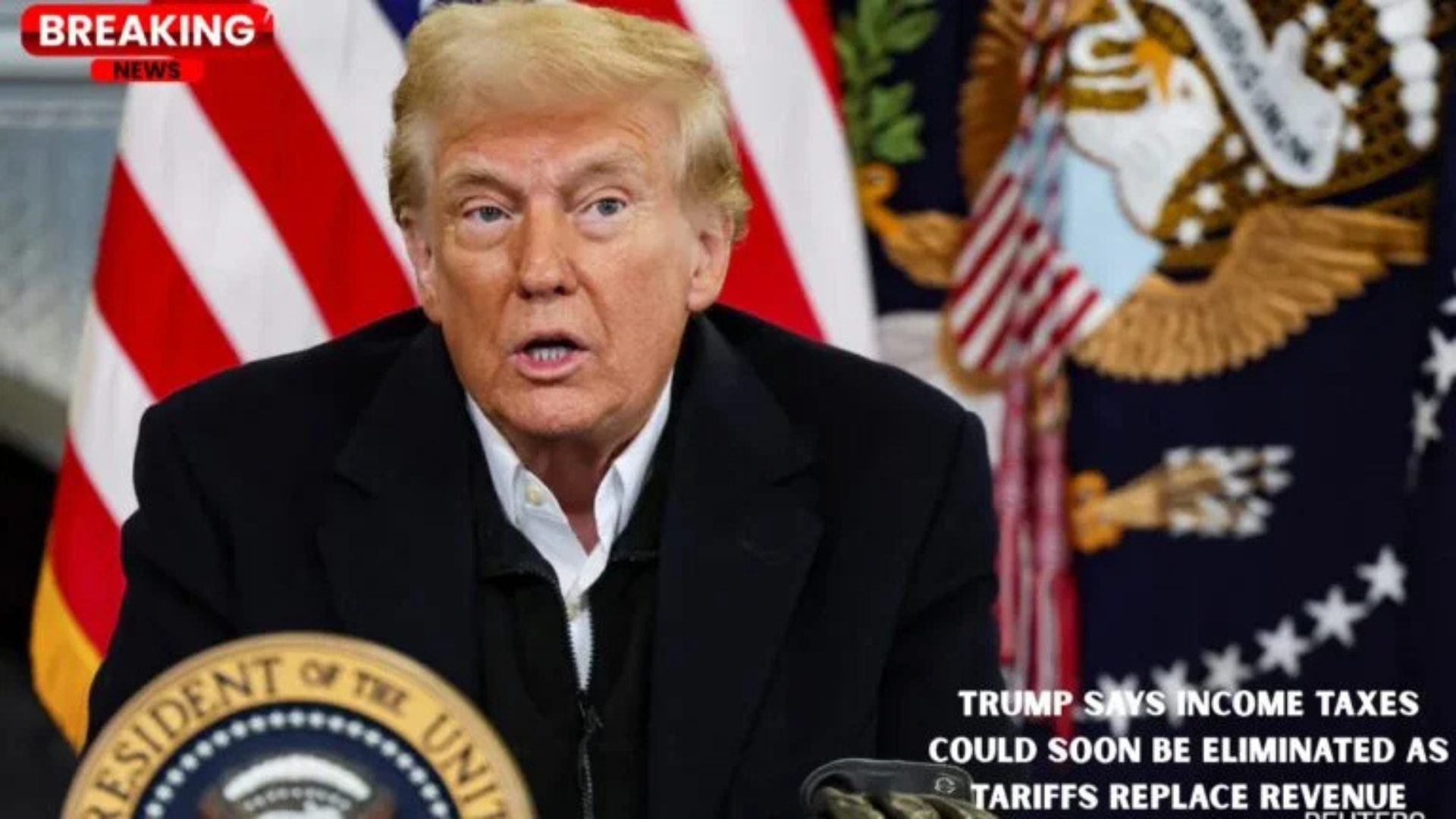Trump Claims Income Taxes Could Be Eliminated Soon via Tariff Revenue