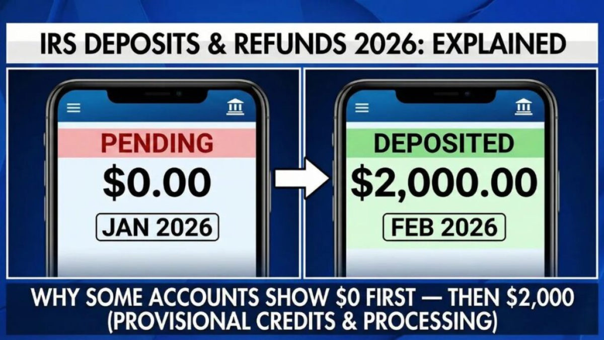 IRS Deposits and Refunds in 2026 Explained: Why You See $0 First Then $2,000